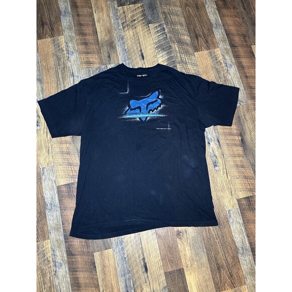 Fox Racing T-Shirt Men’s Size XXL Black Blue Short Sleeve - Picture 1 of 5